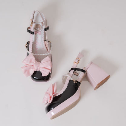 Lolita Pastel Bow Knot Mary Janes Lolita Shoes Sandals ON06 - Egirldoll