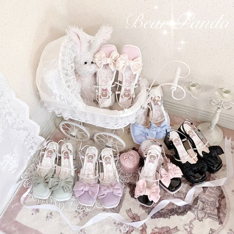 Lolita Pastel Bow Knot Mary Janes Lolita Shoes Sandals ON06 - Egirldoll