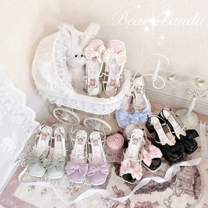 Lolita Pastel Bow Knot Mary Janes Lolita Shoes Sandals ON06 - Egirldoll