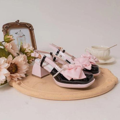 Lolita Pastel Bow Knot Mary Janes Lolita Shoes Sandals ON06 - Egirldoll