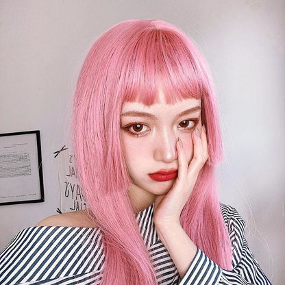 Lolita Pink Princess Cut Long Straight Wig EE0788 - Egirldoll