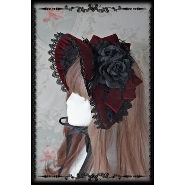 Lolita Retro Lace Trimming Half-head Bonnet EG17622 - Egirldoll