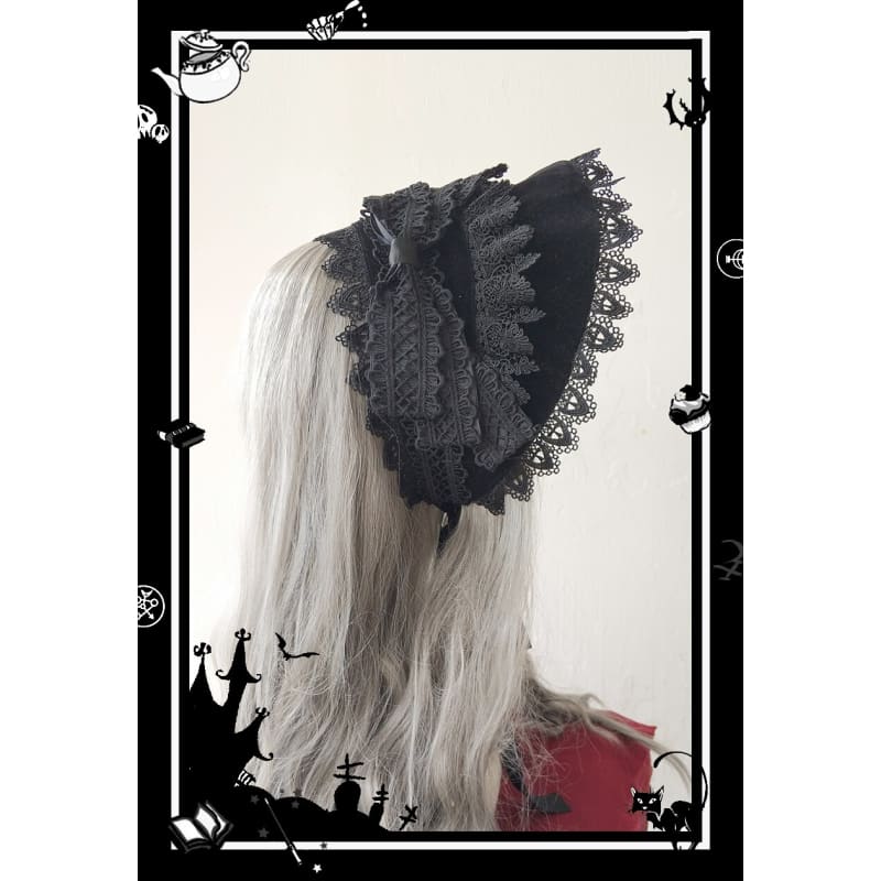 Lolita Retro Lace Trimming Half-head Bonnet EG17622 - Egirldoll