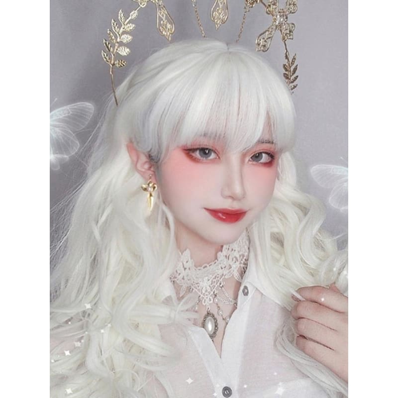 Lolita White Cute Curly Long Wig SP16277 - Egirldoll