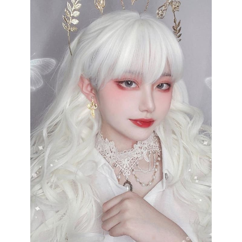 Lolita White Cute Curly Long Wig SP16277 - Egirldoll