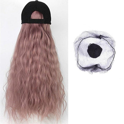 Long Wavy Baseball Cap Adjustable Curly Wig BE298 - Egirldoll