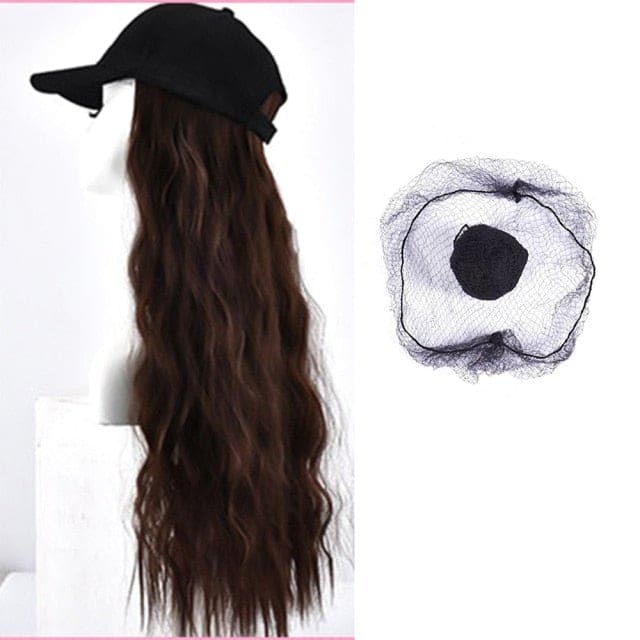 Long Wavy Baseball Cap Adjustable Curly Wig BE298 - Egirldoll