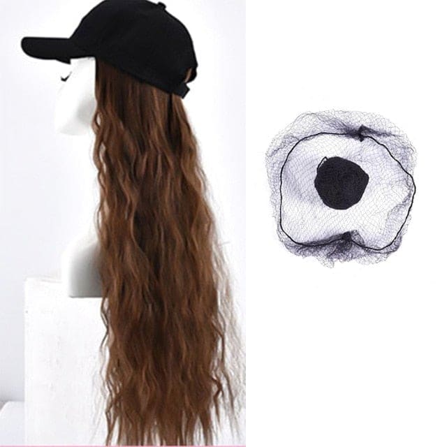 Long Wavy Baseball Cap Adjustable Curly Wig BE298 - Egirldoll