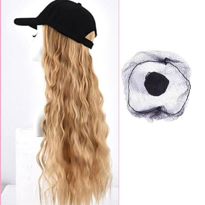 Long Wavy Baseball Cap Adjustable Curly Wig BE298 - Egirldoll