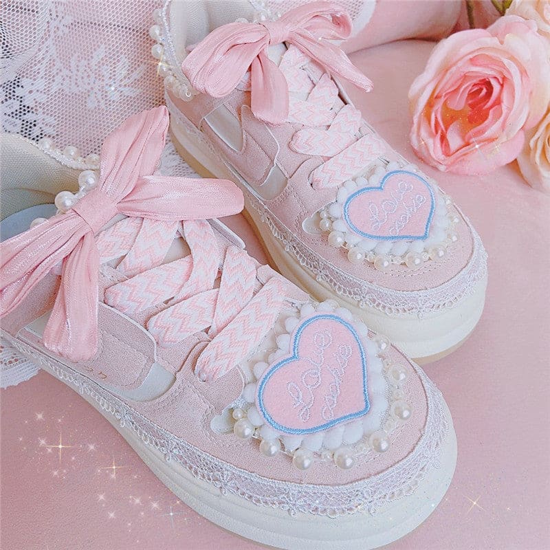 LOVE Cookie Kawaii Pastel Sneaker Shoes ON527 - Egirldoll