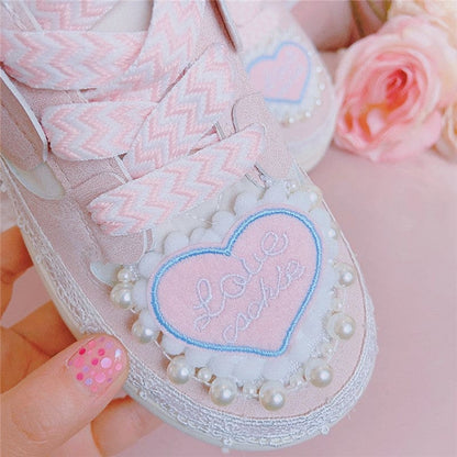 LOVE Cookie Kawaii Pastel Sneaker Shoes ON527 - Egirldoll