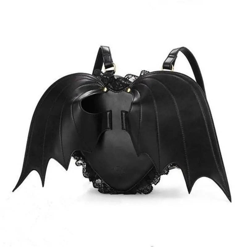 Lovely Black Bat Wings Angel School Backpack EG183 - Egirldoll