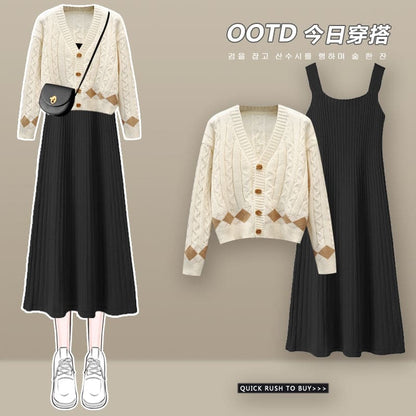 Lovely Kawaii Cardigan Sweater Dress Set ON257 - Egirldoll