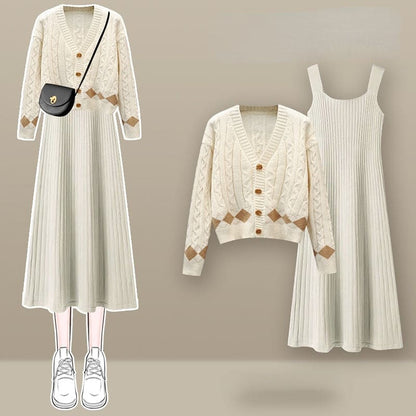 Lovely Kawaii Cardigan Sweater Dress Set ON257 - Egirldoll