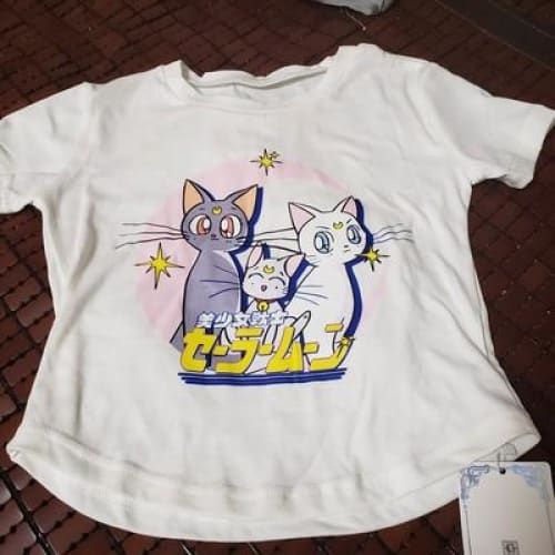 Lovely Sailor Moon Anime Retro Print White T-shirt SP16235 - Egirldoll
