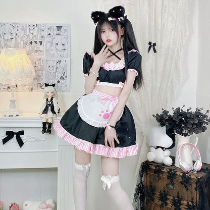 Lovely Sweet Girl Pink Cat Girl Maid Dress ON649 - dress