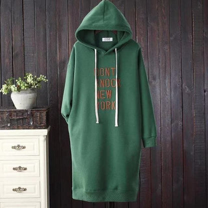 M-2XL Plus Size Thicken Long Sleeve Warm Long Hoodie BE387 - Egirldoll