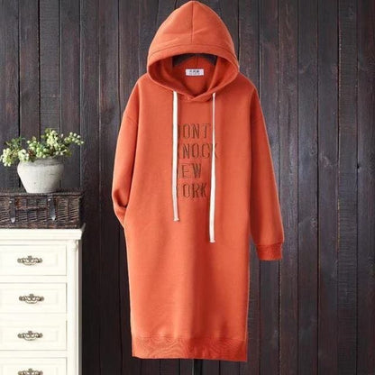 M-2XL Plus Size Thicken Long Sleeve Warm Long Hoodie BE387 - Egirldoll