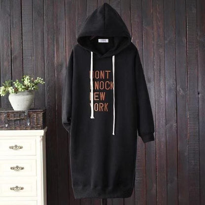 M-2XL Plus Size Thicken Long Sleeve Warm Long Hoodie BE387 - Egirldoll