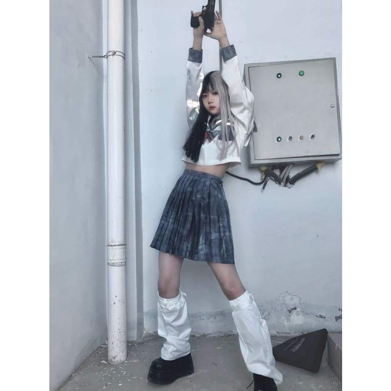 Mechanical Punk Style Printing Digital JK School Uniform Sailor Suit EE0729 - Egirldoll