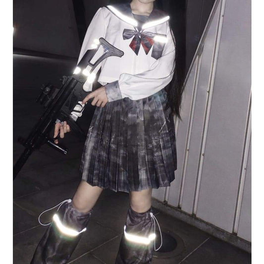 Mechanical Punk Style Printing Digital JK School Uniform Sailor Suit EE0729 - Egirldoll