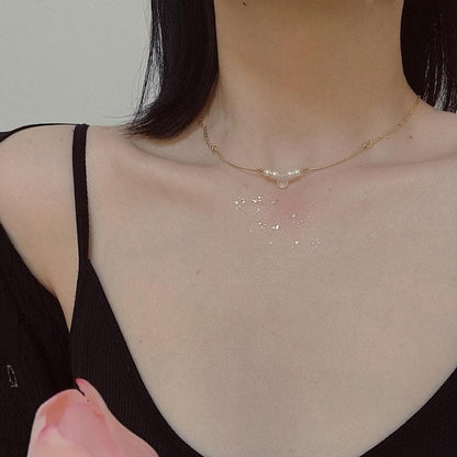 Minimalist Crystal Water Drop Pendant Necklace SP15650 - Egirldoll