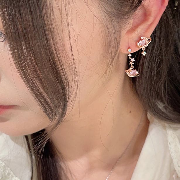 Moon and Hearts Magical Girl Earrings ON471 - A pair