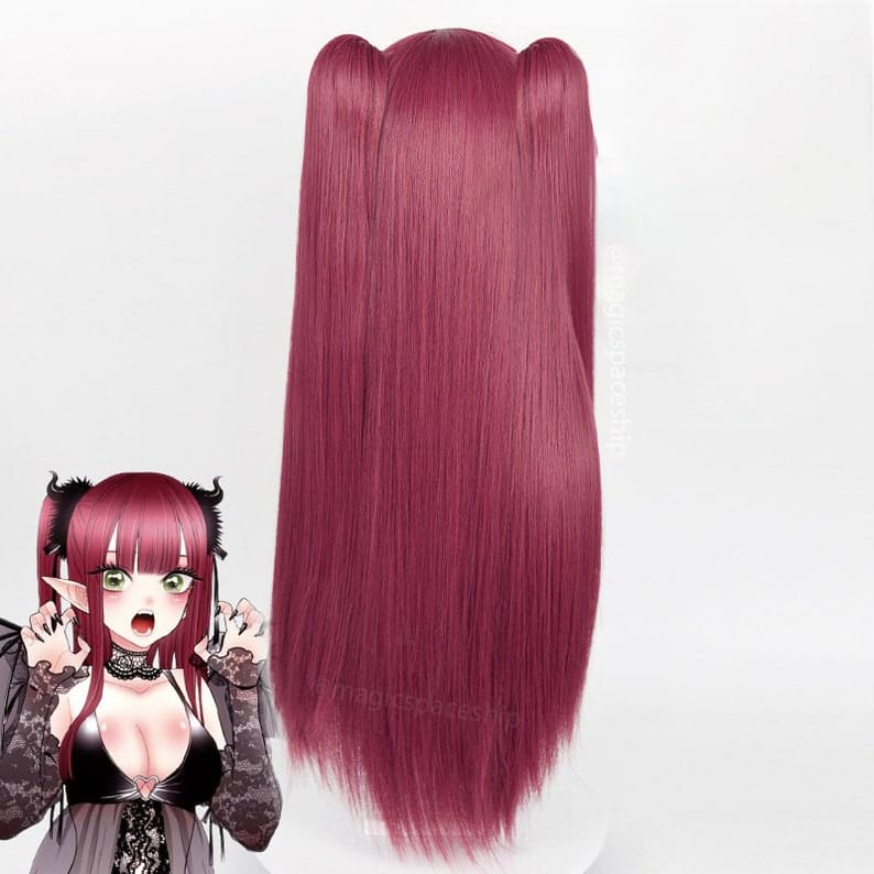 My Dress-Up Darling Succubus Riz Marin Kitagawa Gradient Rose Red Twintails Wig EG17536 - Egirldoll