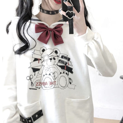 Navy Bear Sweatshirt EG174 - Egirldoll