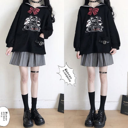 Navy Bear Sweatshirt EG174 - Egirldoll