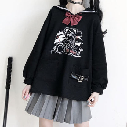 Navy Bear Sweatshirt EG174 - Egirldoll