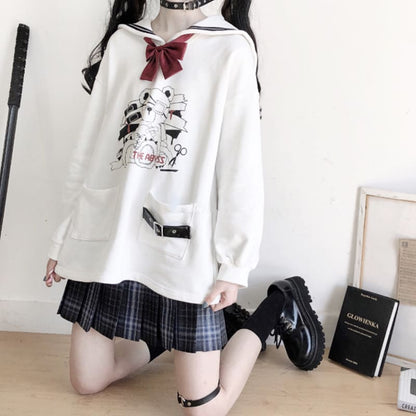 Navy Bear Sweatshirt EG174 - Egirldoll