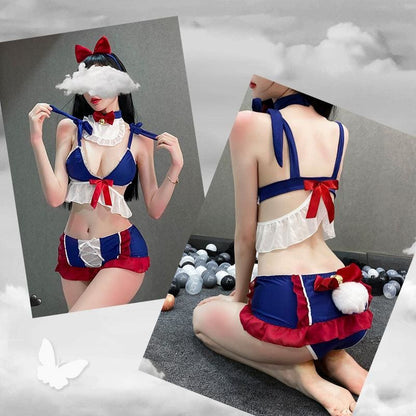 Navy Sweet Falbala Bow Tail Lingerie Set EG14230 - Egirldoll