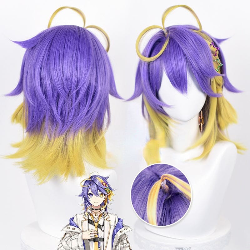 Nijisanji EN Aster Arcadia Two Colors Purple Yellow Wig ON275 - Egirldoll