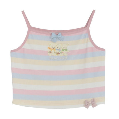 Pastel Rainbow Spaguetty Straps Bears Top ON630 - tank top