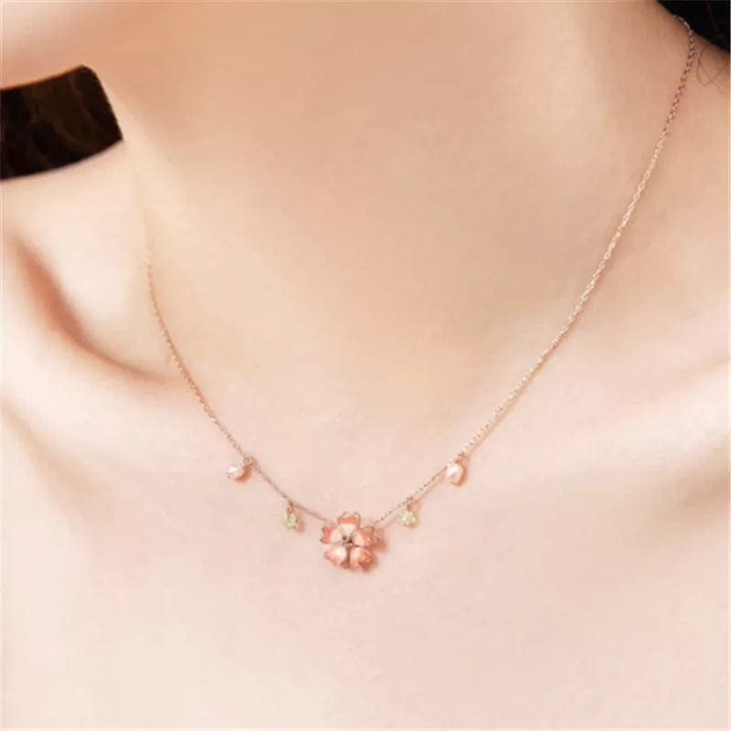 Pink Flower Necklace - Egirldoll