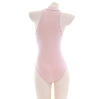 Pink High Collar Sukumizu Pajamas Sleeveless Private Underwear EG16595 - Egirldoll