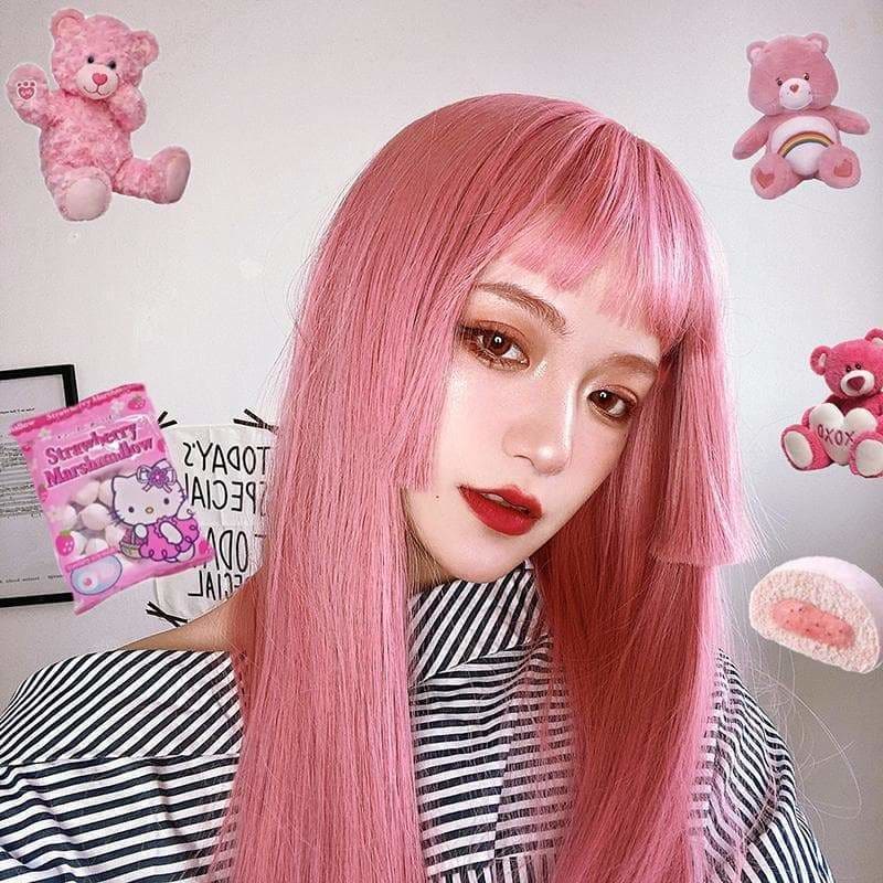 Pink Lolita Princess Cut Long Staight Wig SP15930 - Egirldoll