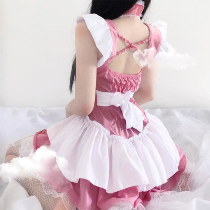 Pink Lolita Women Maid Cosplay Kawaii Lingerie EG139 - Egirldoll