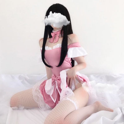 Pink Lolita Women Maid Cosplay Kawaii Lingerie EG139 - Egirldoll