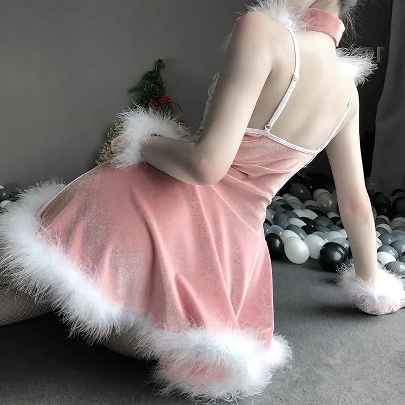 Pink/Red Christmas Lace Dress EG109 - Egirldoll