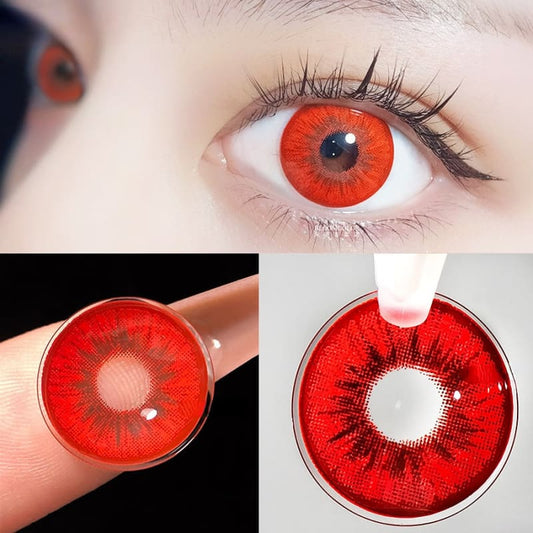 Princes Anime Perfect Red No Rim Contact Lenses ON436 - Red