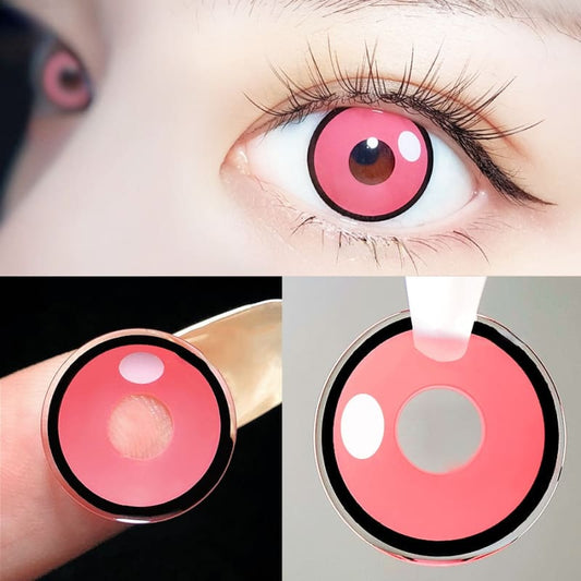 Princess Anime Anya Solid Pink Contact Lenses ON439 - pink