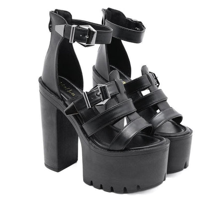 Punk Casual Straps High Heels Sandal EE0905 - Egirldoll