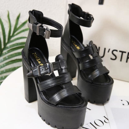 Punk Casual Straps High Heels Sandal EE0905 - Egirldoll