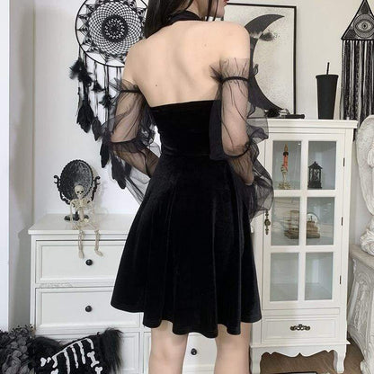 Punk eGirl Dark Halter Dress EG395 - Egirldoll