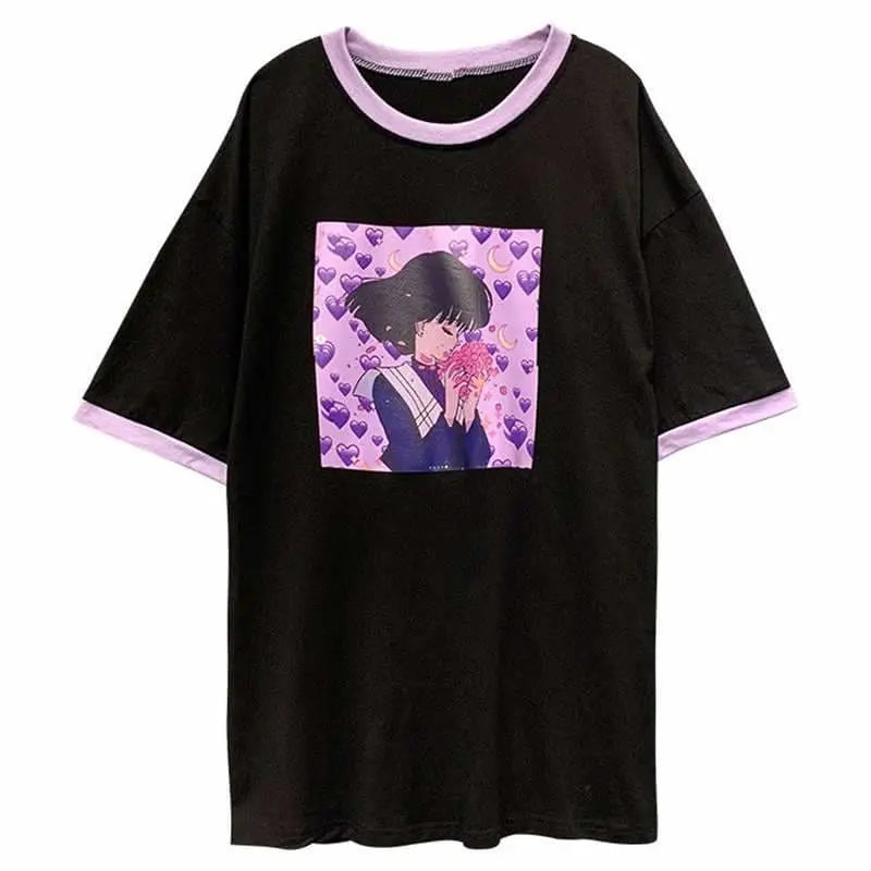 Purple Love Girl Print T-shirt EG15201 - Egirldoll