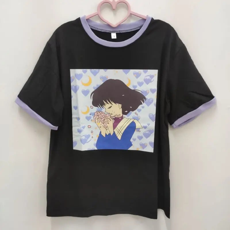 Purple Love Girl Print T-shirt EG15201 - Egirldoll