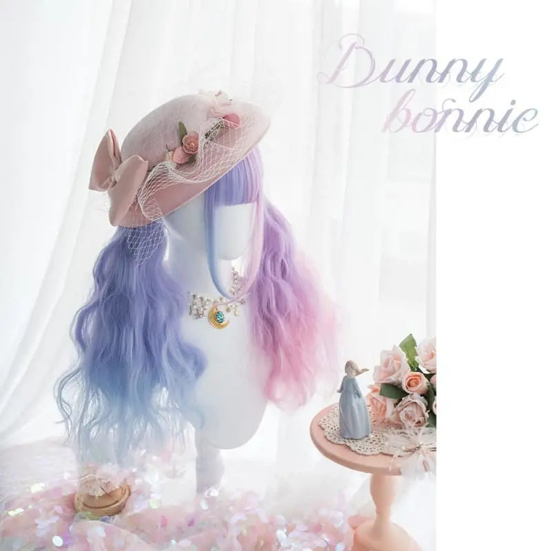 Purple-Pink Lolita Bunny Bonnie Long Curl Wig EG14556 - Egirldoll