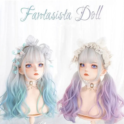 Purple/green Gradient Lolita Large Wave Long Curly Hair EG15182 - Egirldoll